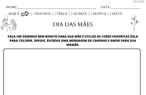 atividade 1º ano dia das mães